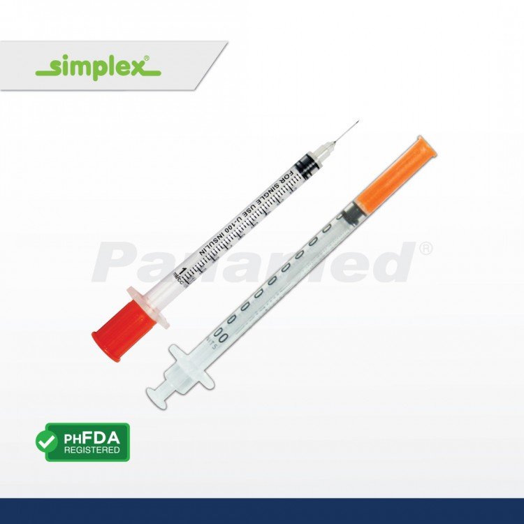 Simplex Insulin Syringe W/ Needle 1cc 