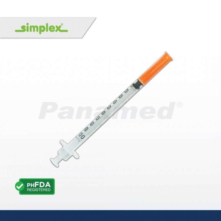Simplex Insulin Syringe W/ Needle 1cc 