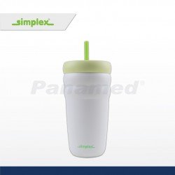 Hydrosenz Tumbler with Straw White-Green 20oz, Simplex