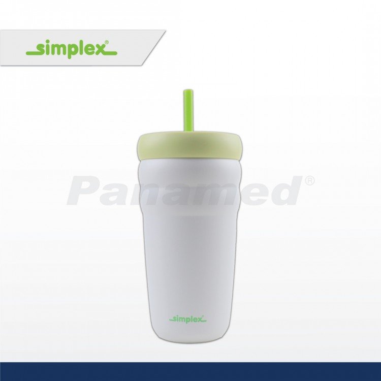 Hydrosenz Tumbler with Straw White-Green 20oz, Simplex