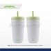 Hydrosenz Tumbler with Straw White-Green 20oz, Simplex