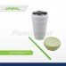 Hydrosenz Tumbler with Straw White-Green 20oz, Simplex